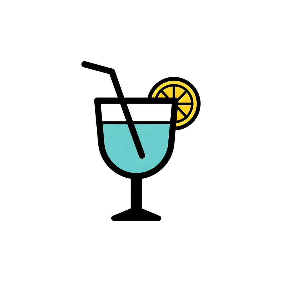 Light blue cocktail glass illustration png