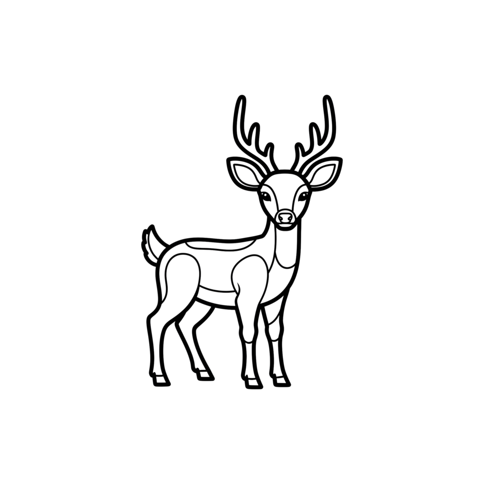 Outlined deer silhouette graphic design png