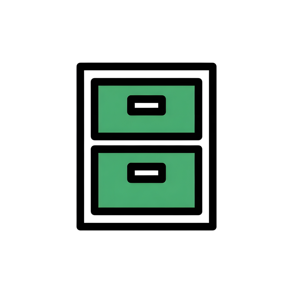 Two drawer file cabinet illustration png