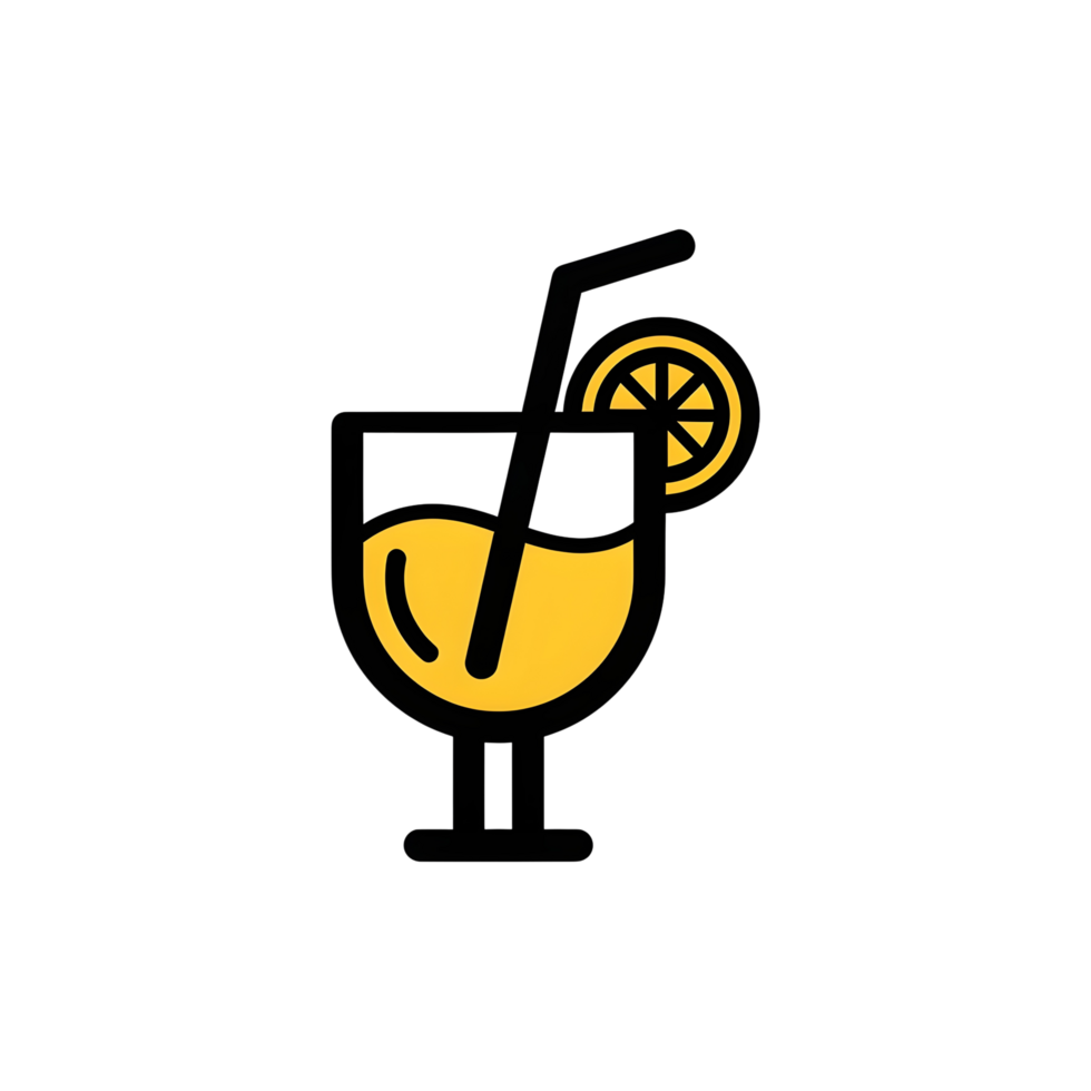 Yellow juice drink illustration png