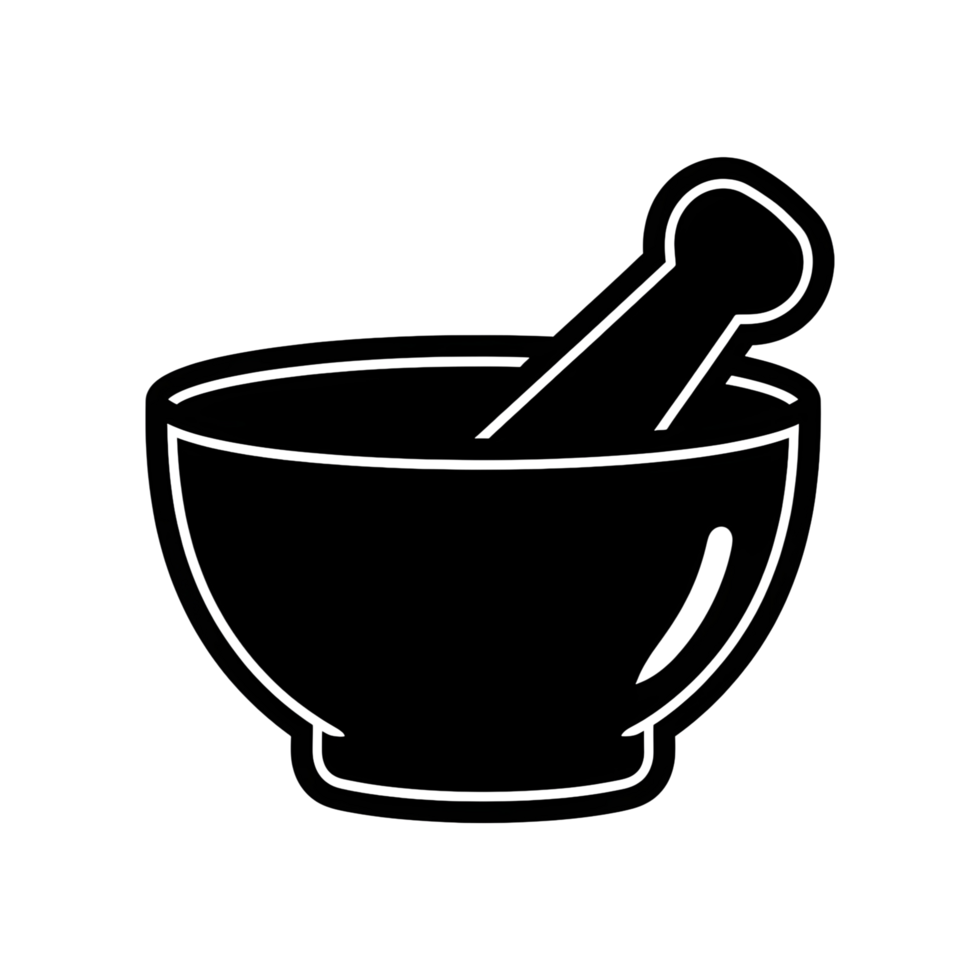 Mortar and pestle outline icon png