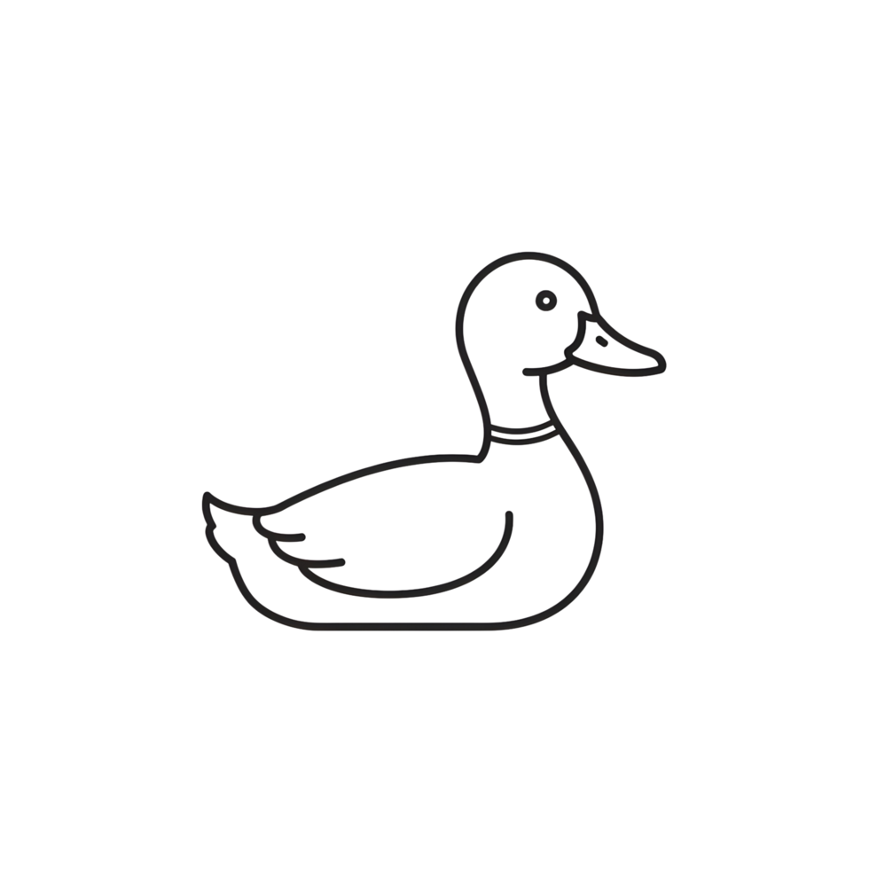Line art duck illustration png