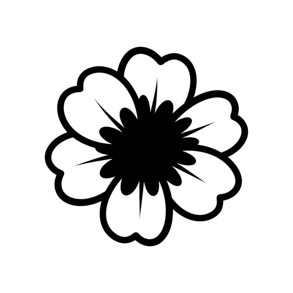 Elegant black and white flower design png