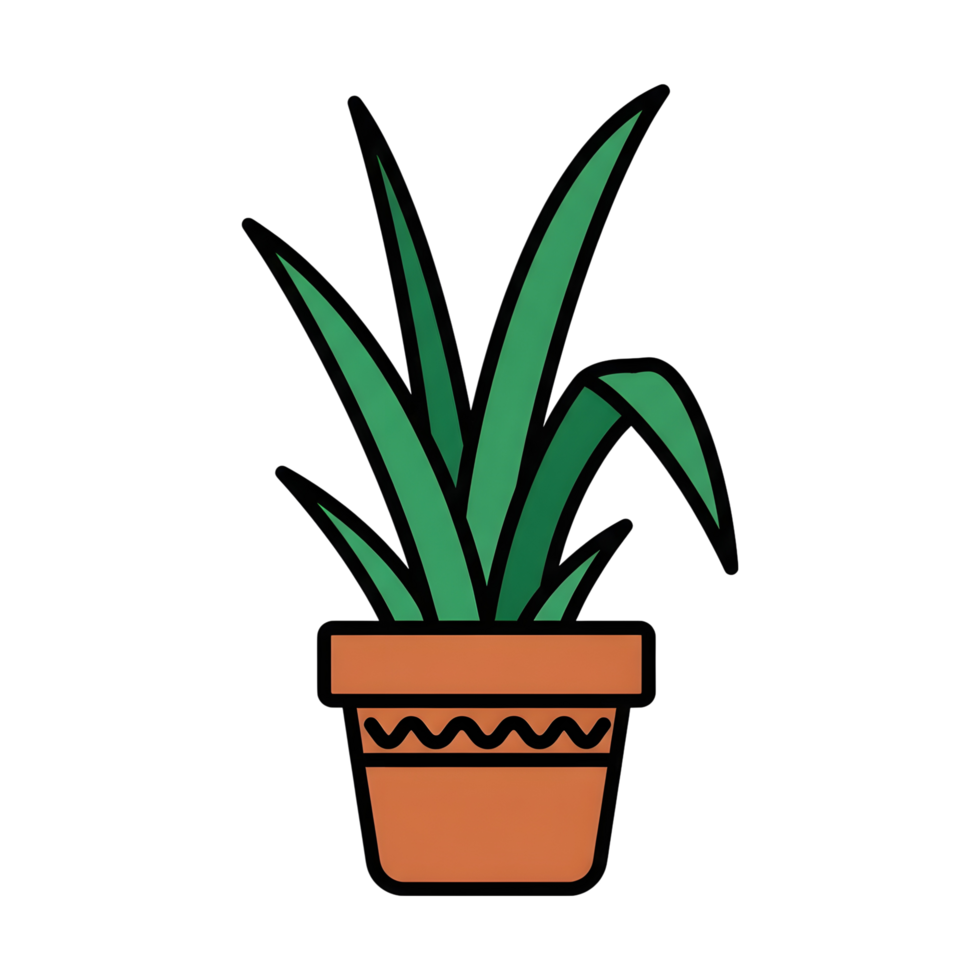 Simple illustration of a plant in a pot png