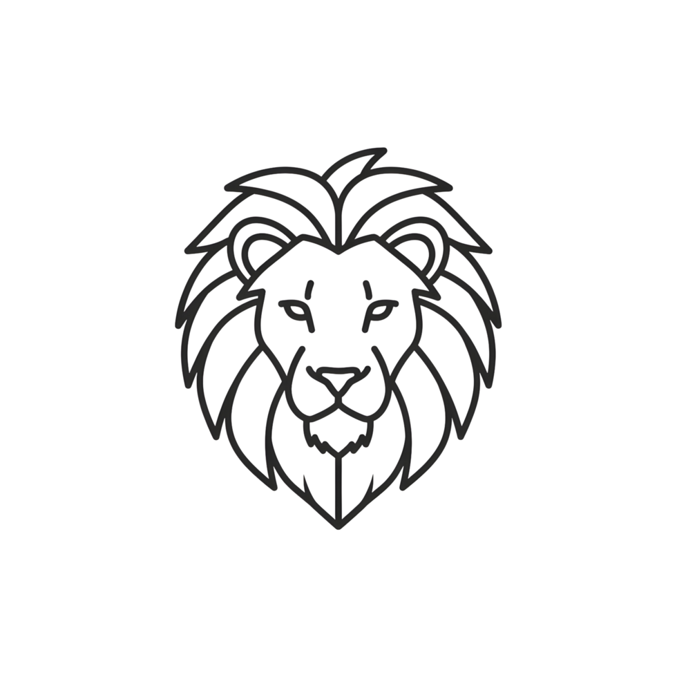 Lion head outline graphic design png
