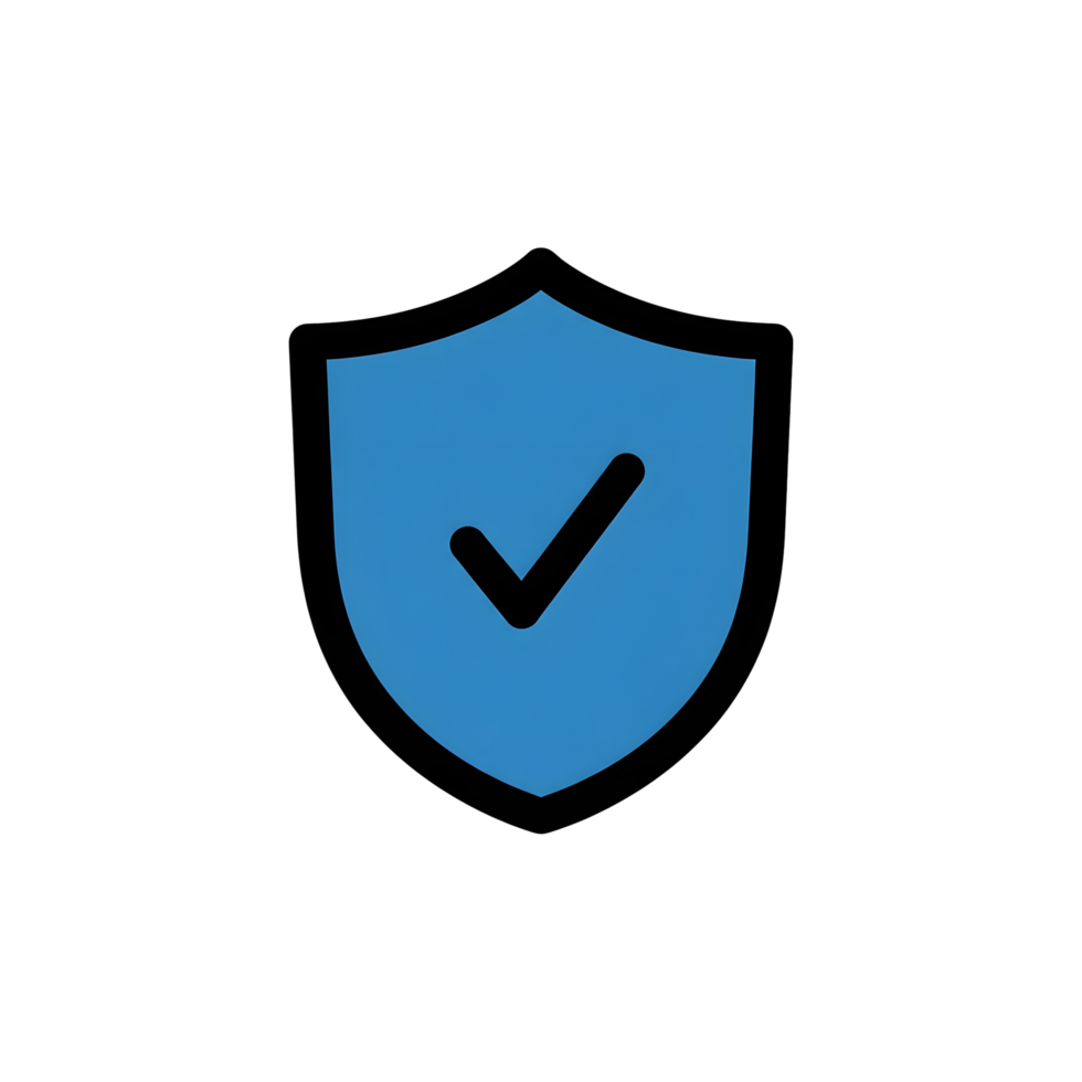 Blue shield icon with check mark png