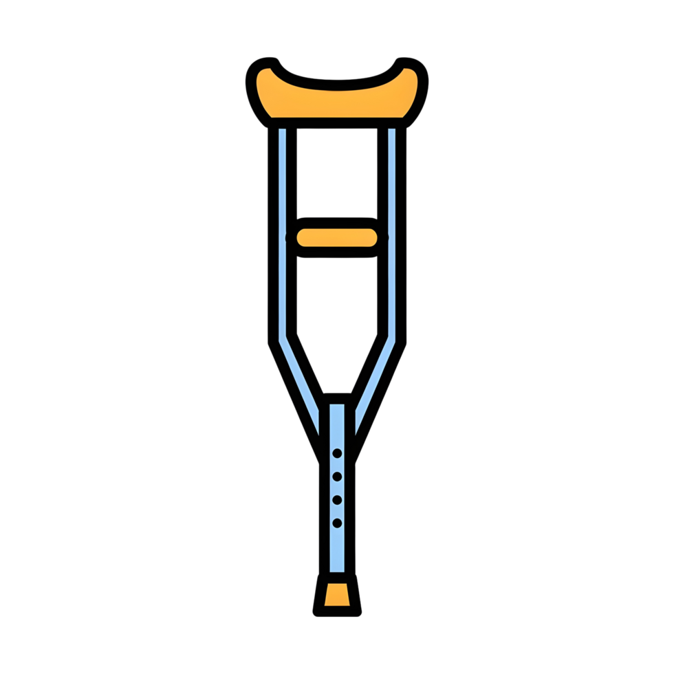 Modern crutches illustration design png