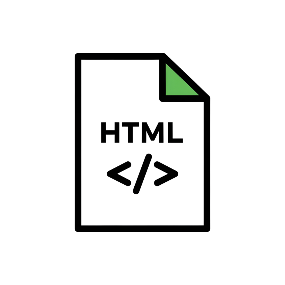 Html document icon technology outline graphic digital design png