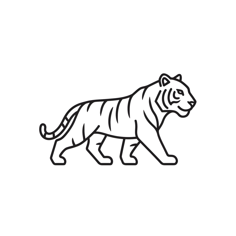 Tiger line art illustration graphic design png