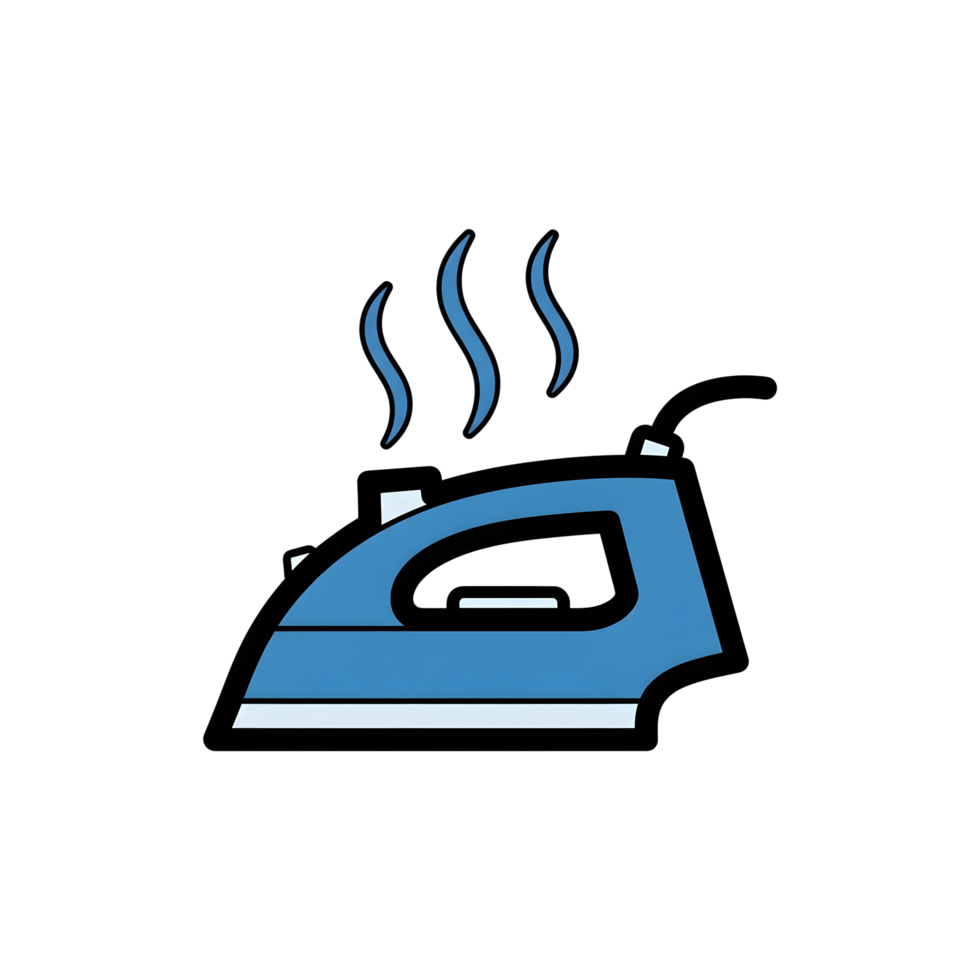 Simple illustration of an iron with steam png