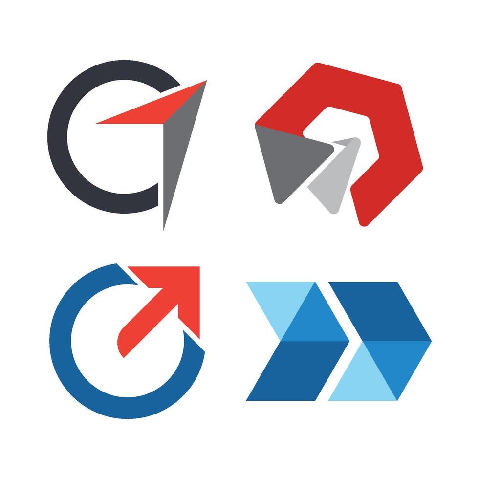 arrrow logo set vector