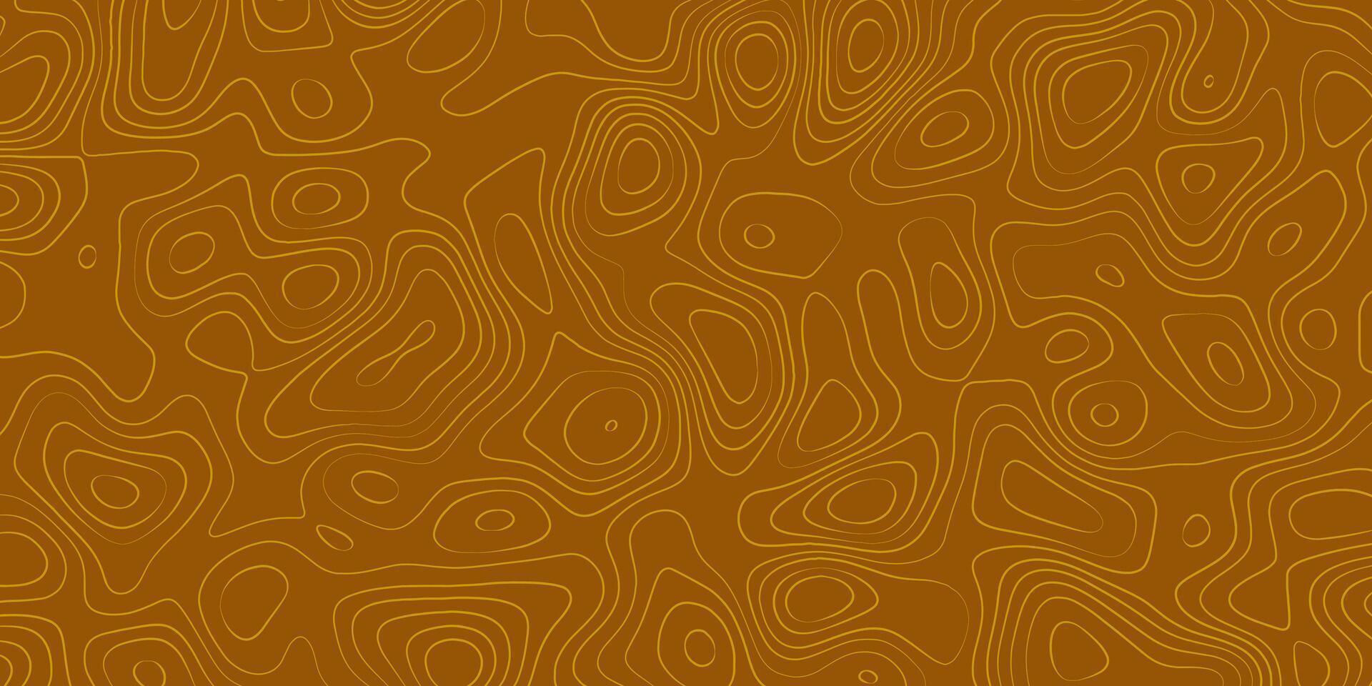 Smooth brown surface with intricate yellow contour lines creates an engaging abstract pattern vector
