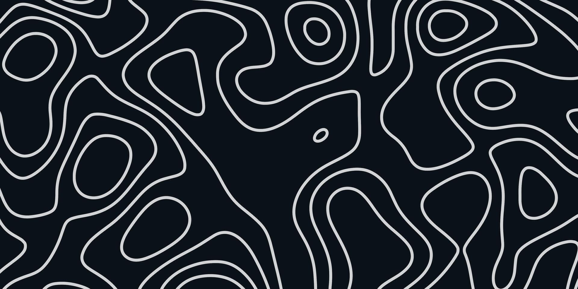 Abstract topographic design with winding lines on a dark background for artistic and creative use vector