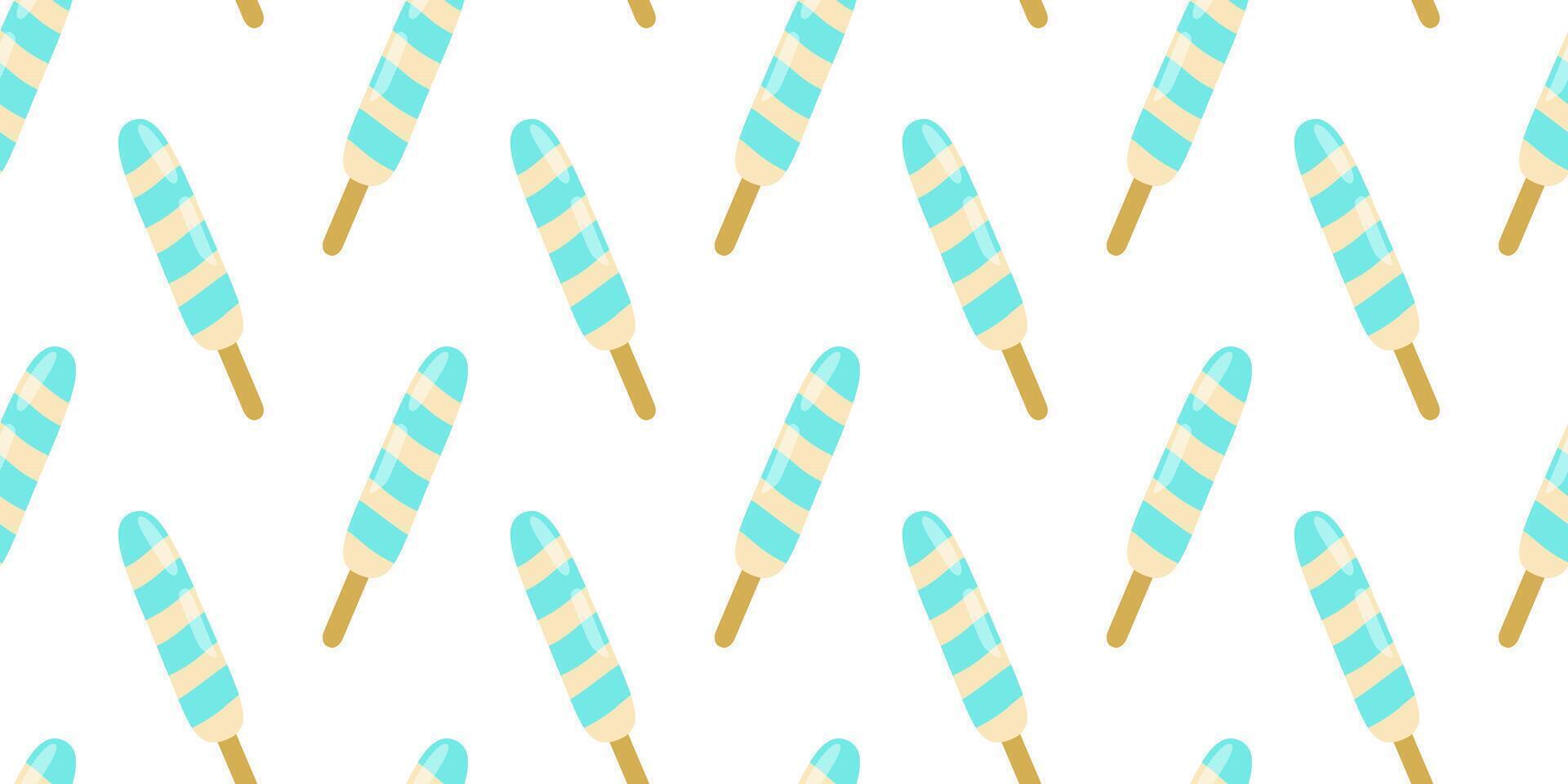 Colorful striped Fruit ice arranged in a repeating pattern on a clean background vector
