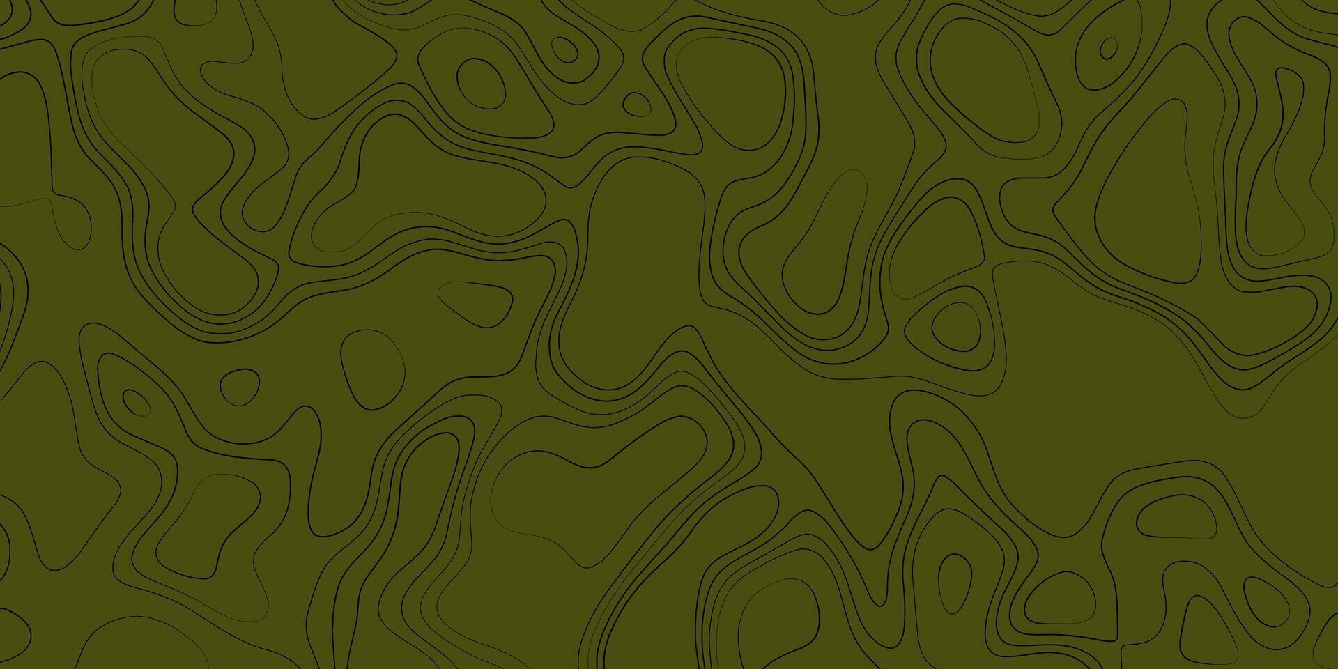 Contour map design with muted green tones and intricate black lines creating abstract shapes vector