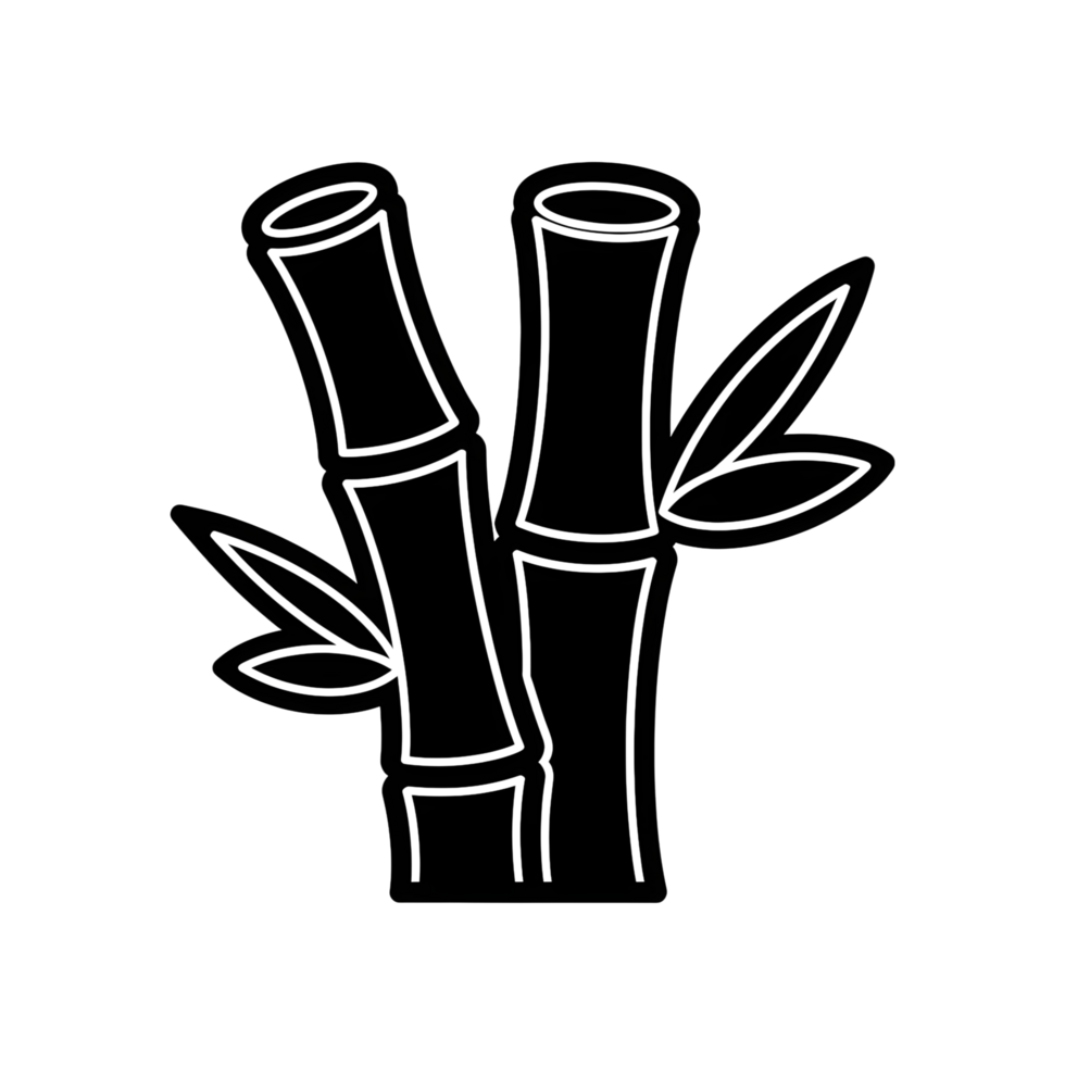 Stylized bamboo illustration png