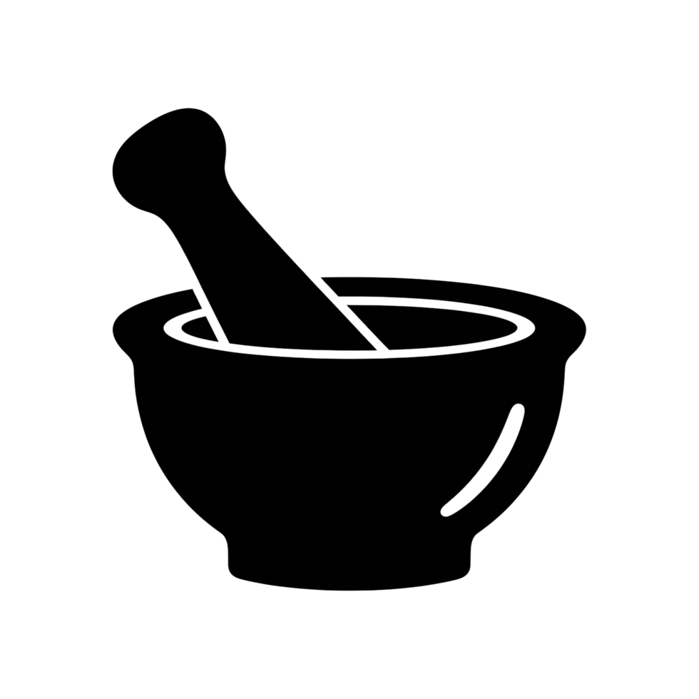 Mortar and pestle graphic design png