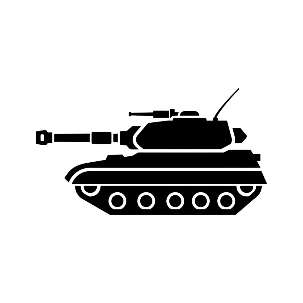 Simple outline tank silhouette illustration png
