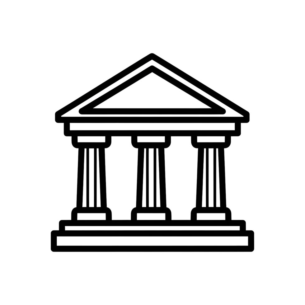 Outline drawing of ancient building png