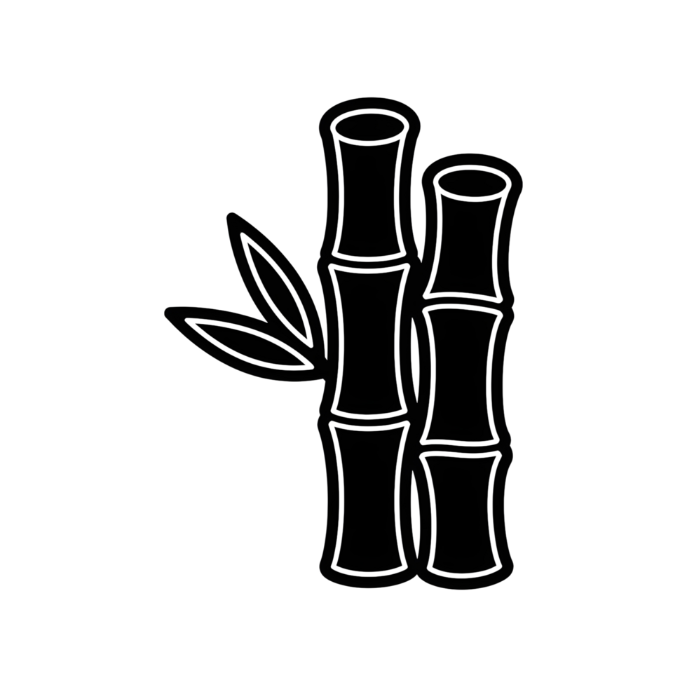 Outlined bamboo stalks graphic design png