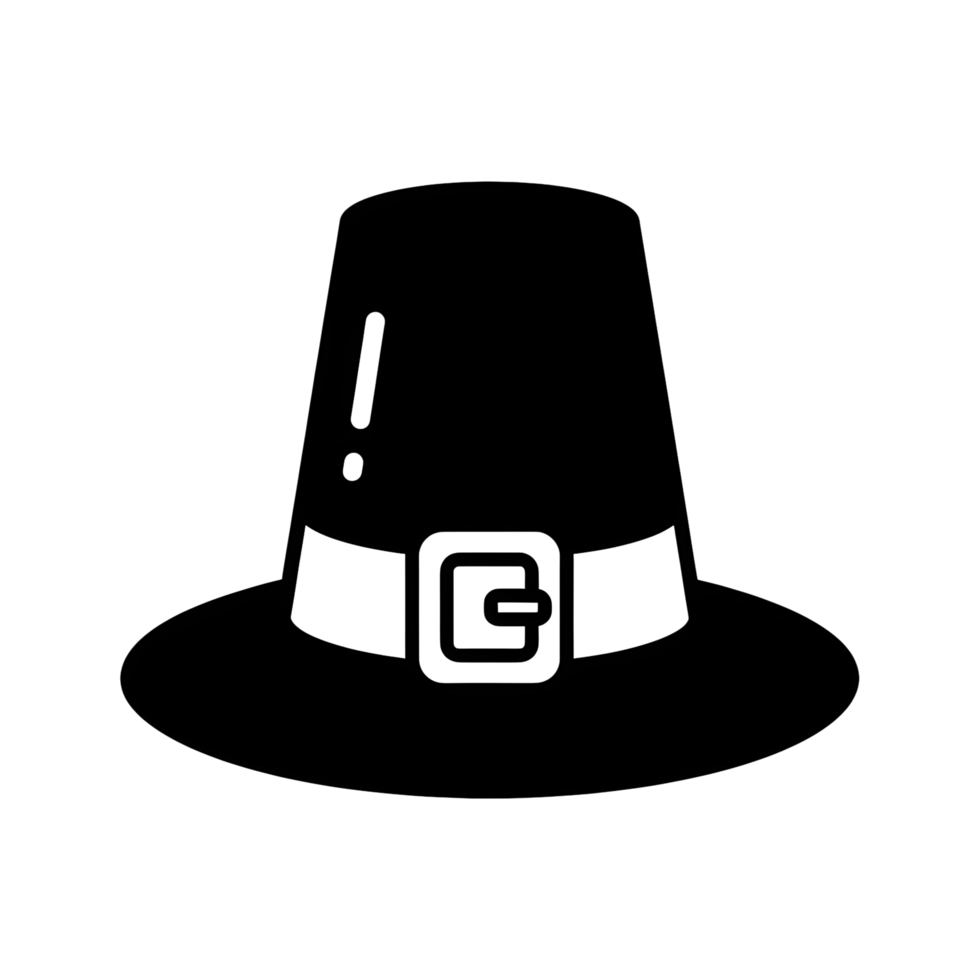Outlined pilgrim hat illustration png