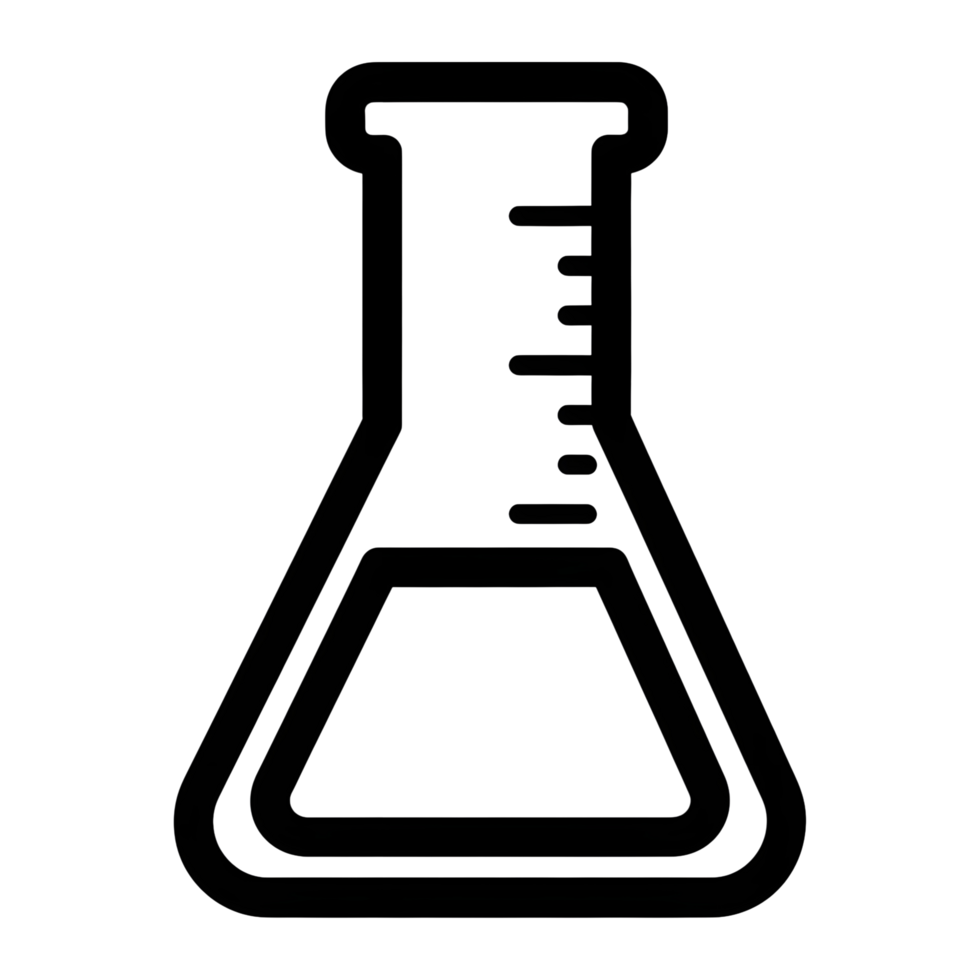 Outline laboratory flask illustration png