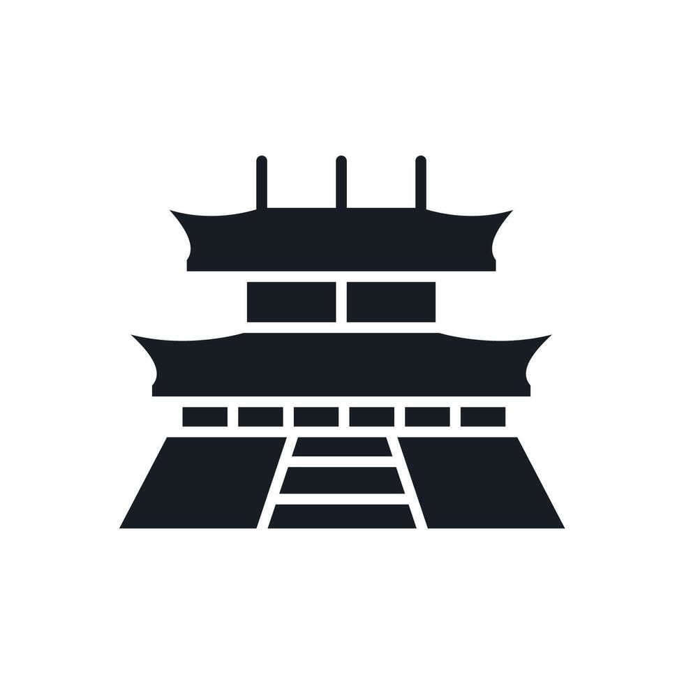 temple icons flat isolated style design vector