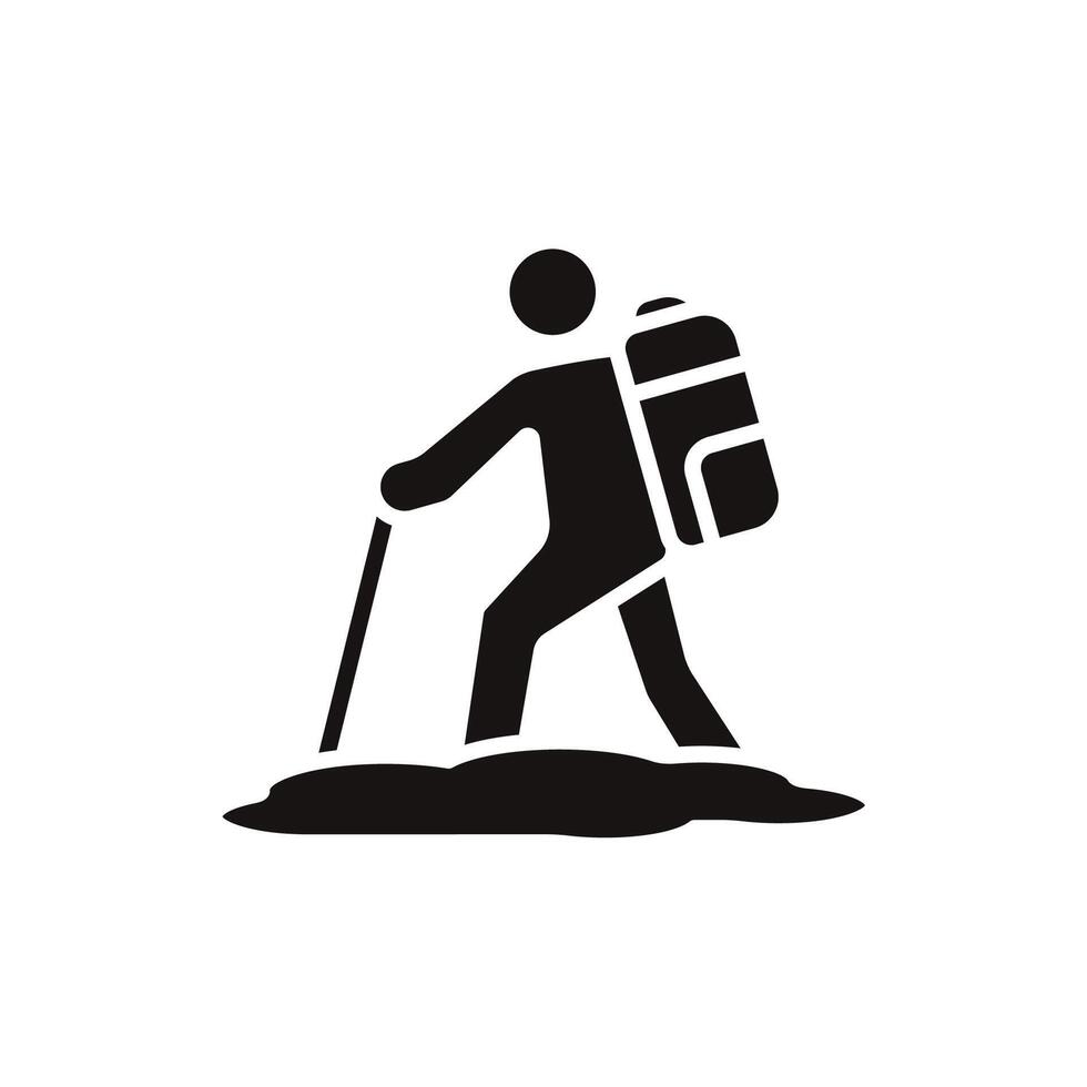 trekking icons flat isolated style design vector