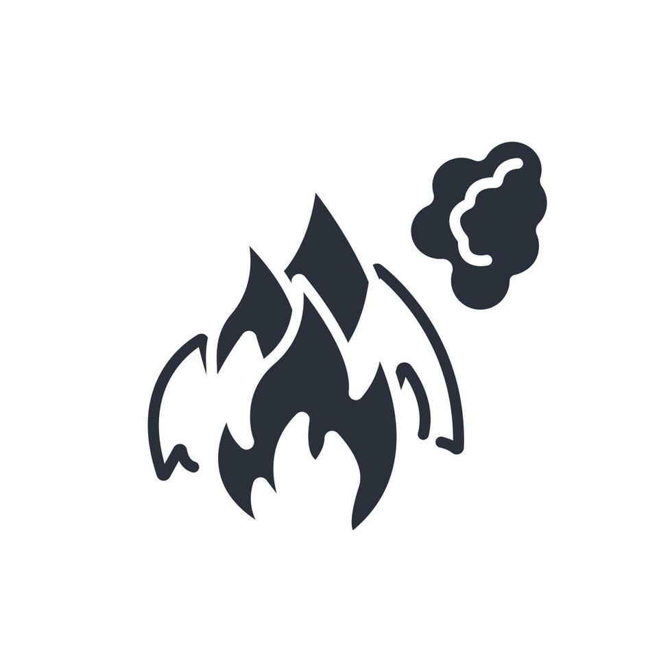 fire smoke icons flat isolated style design vector