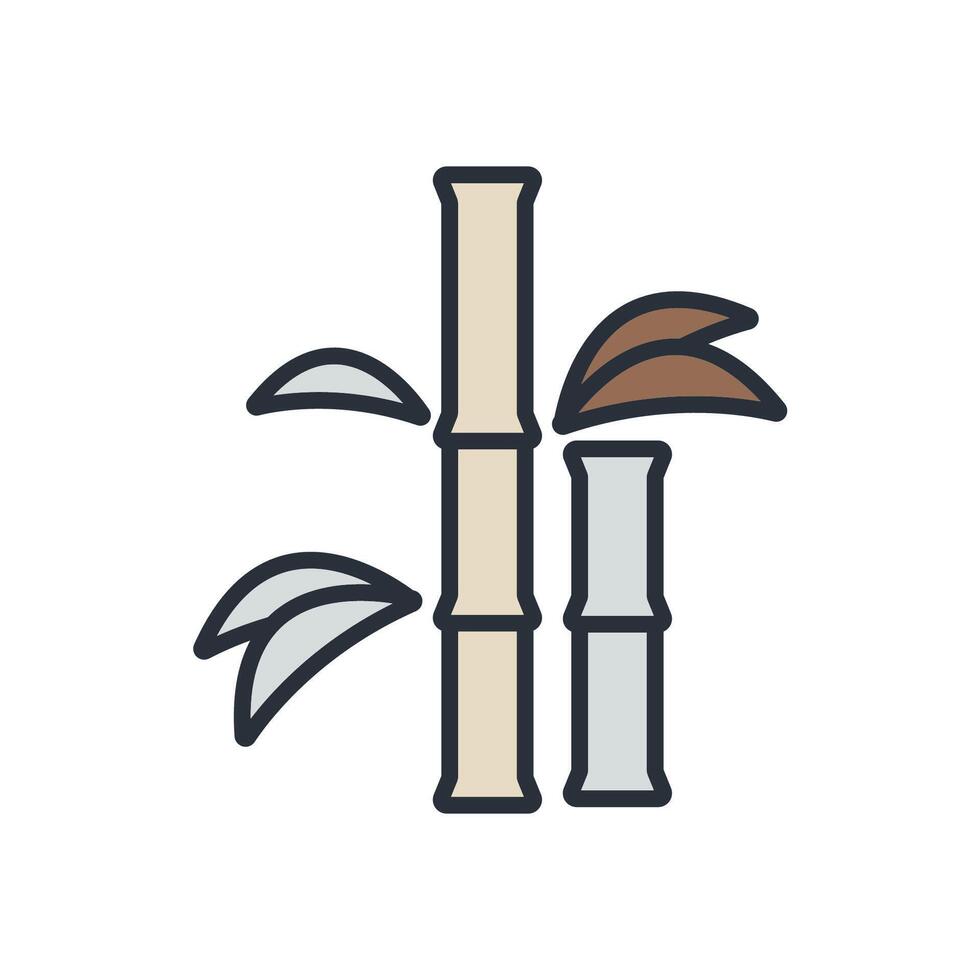 bamboo icons isolated on White Background. Flat style design vector