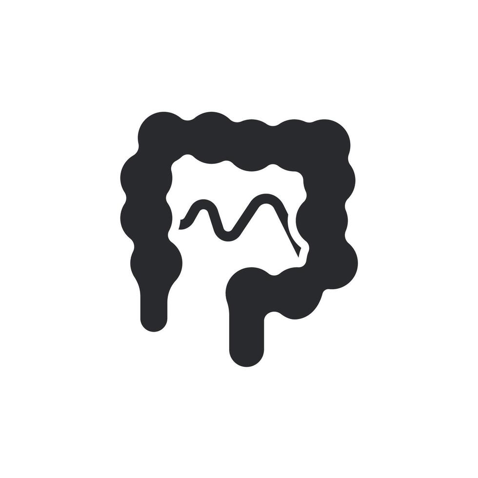 intestine icons flat isolated style design vector