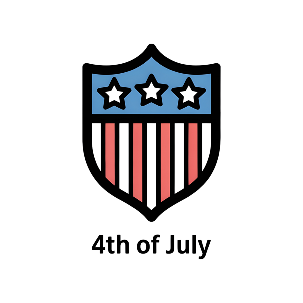 Fourth of july shield graphic design png