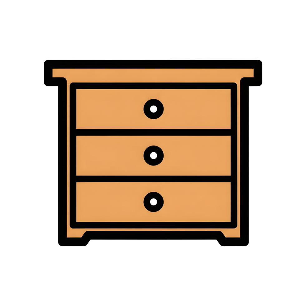Simple chest of drawers illustration png