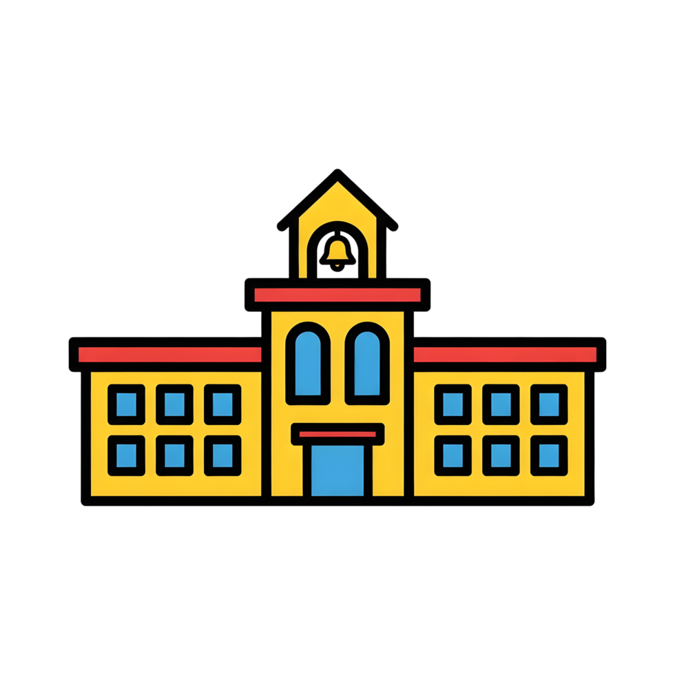 School building illustration graphic png