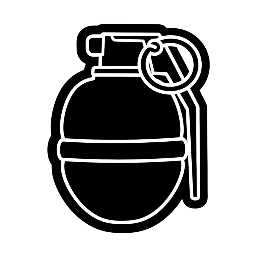 Simple hand grenade graphic png