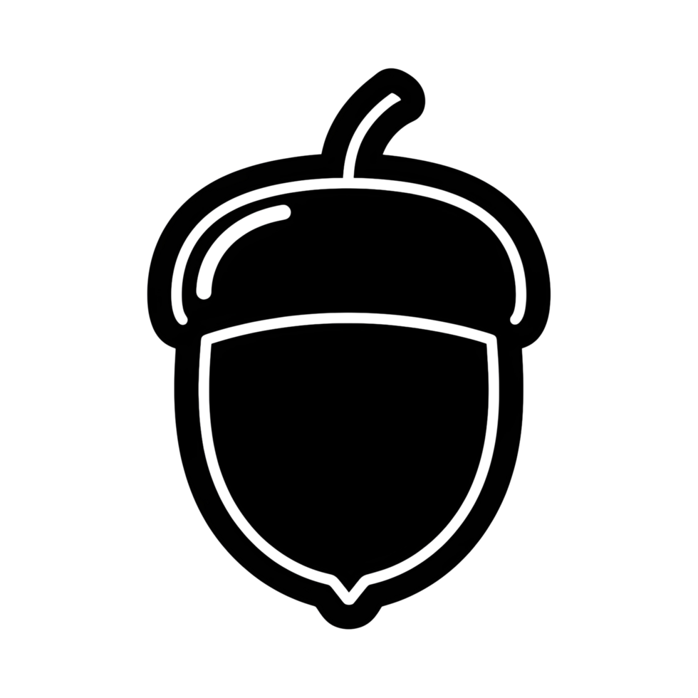 Simple acorn outline illustration png