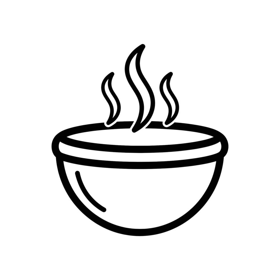 Outline graphic of hot food bowl png