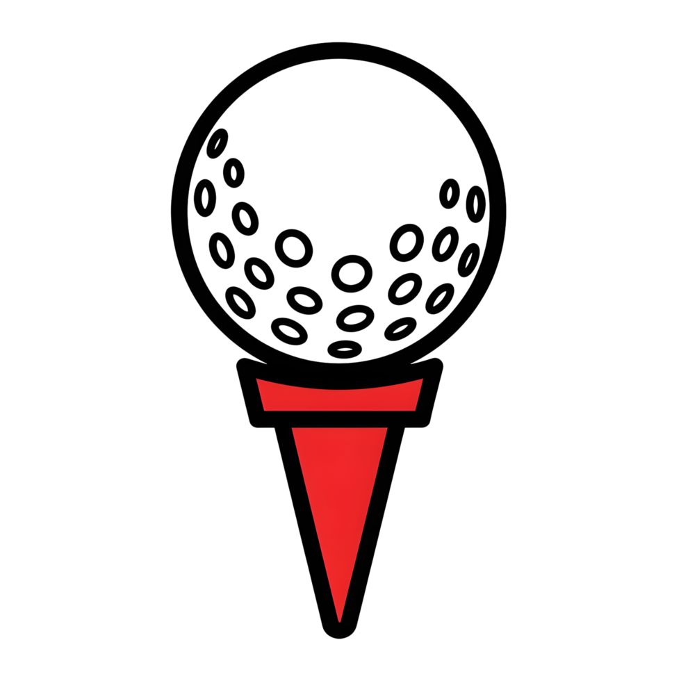 Golf ball on tee graphic design png