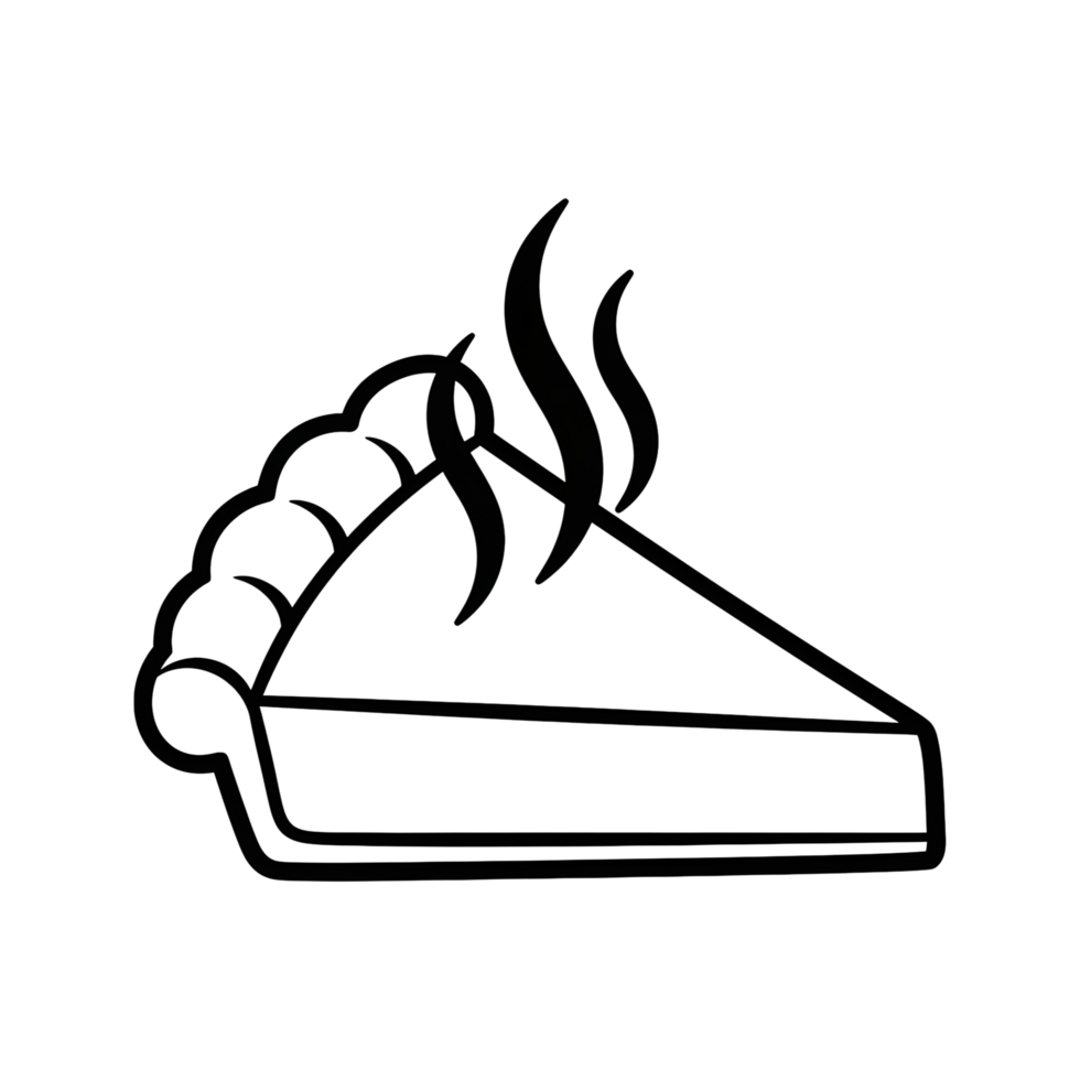 Simple outline slice of pie illustration png