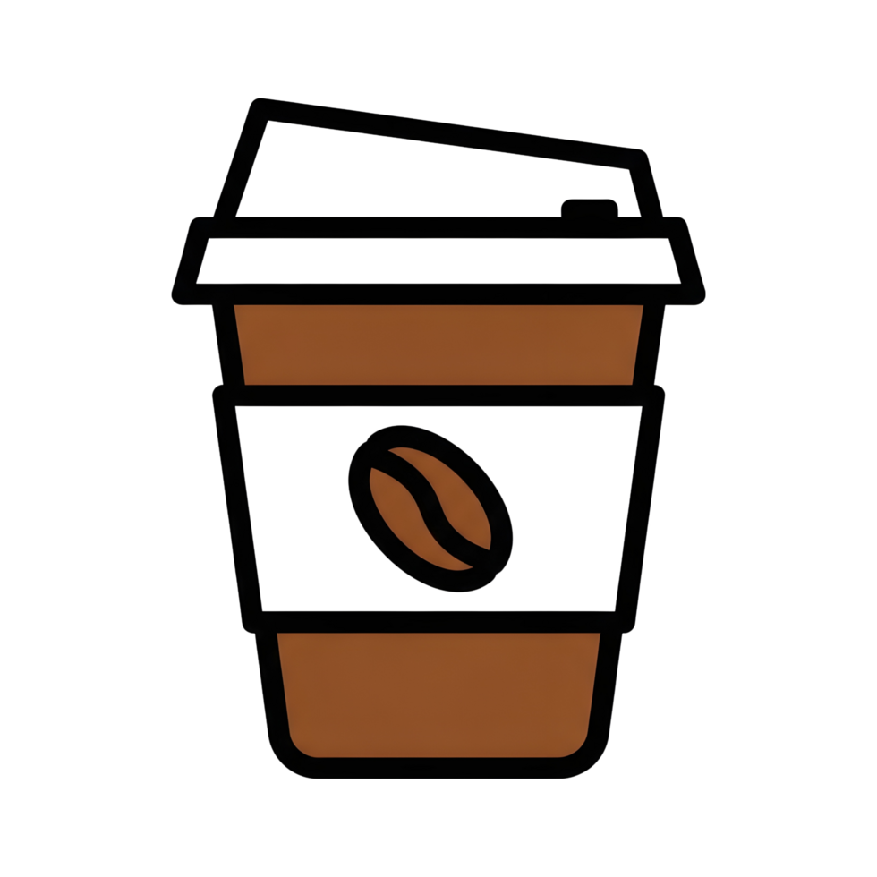 Simple disposable coffee cup graphic png