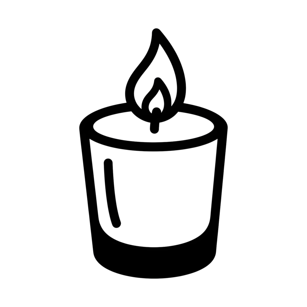 White outline candle illustration png