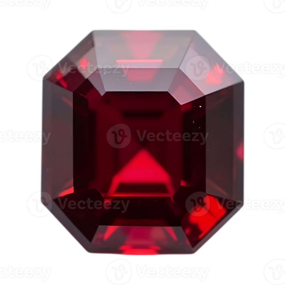 Elegant red ruby gemstone with transparent background for graphic design projects png