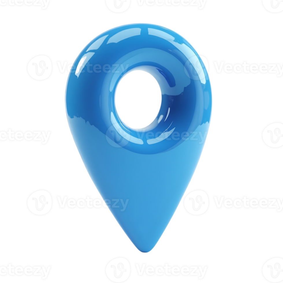 Sleek Blue 3D Map Pointer Icon, Modern Navigation and Location Symbol with Transparency png