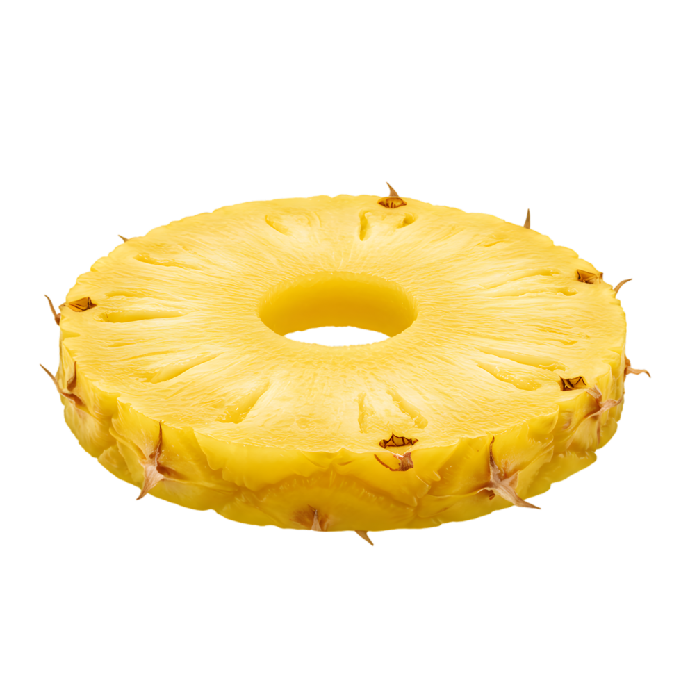 A vibrant pineapple slice isolated on a transparent canvas showcasing tropical delight png