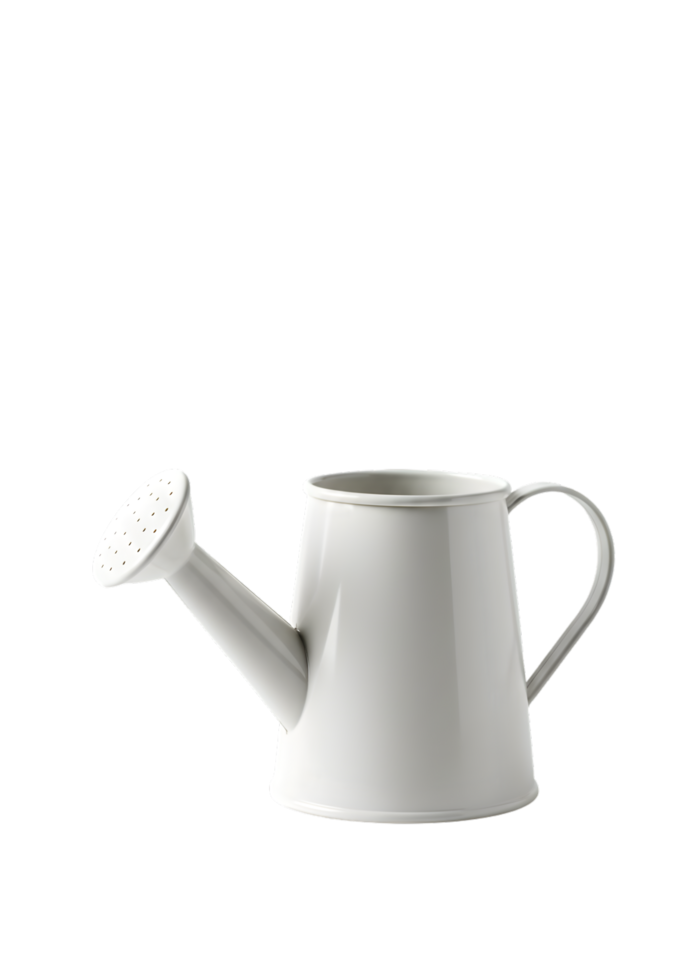 White watering can isolated on transparent background for gardening projects png