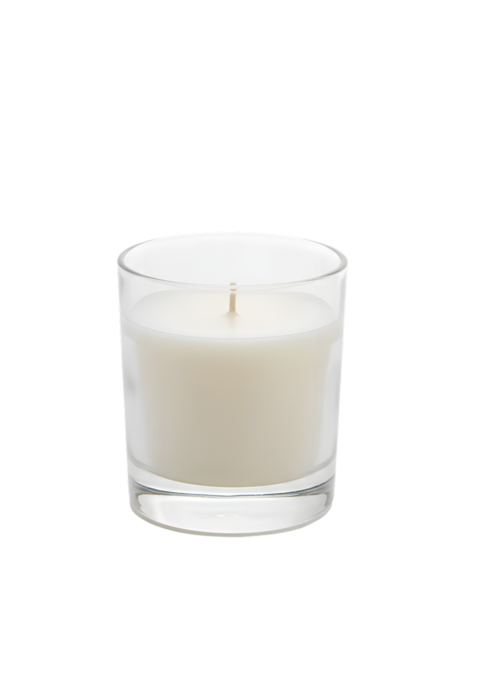 Elegant isolated candle in glass container on transparent background for design use png