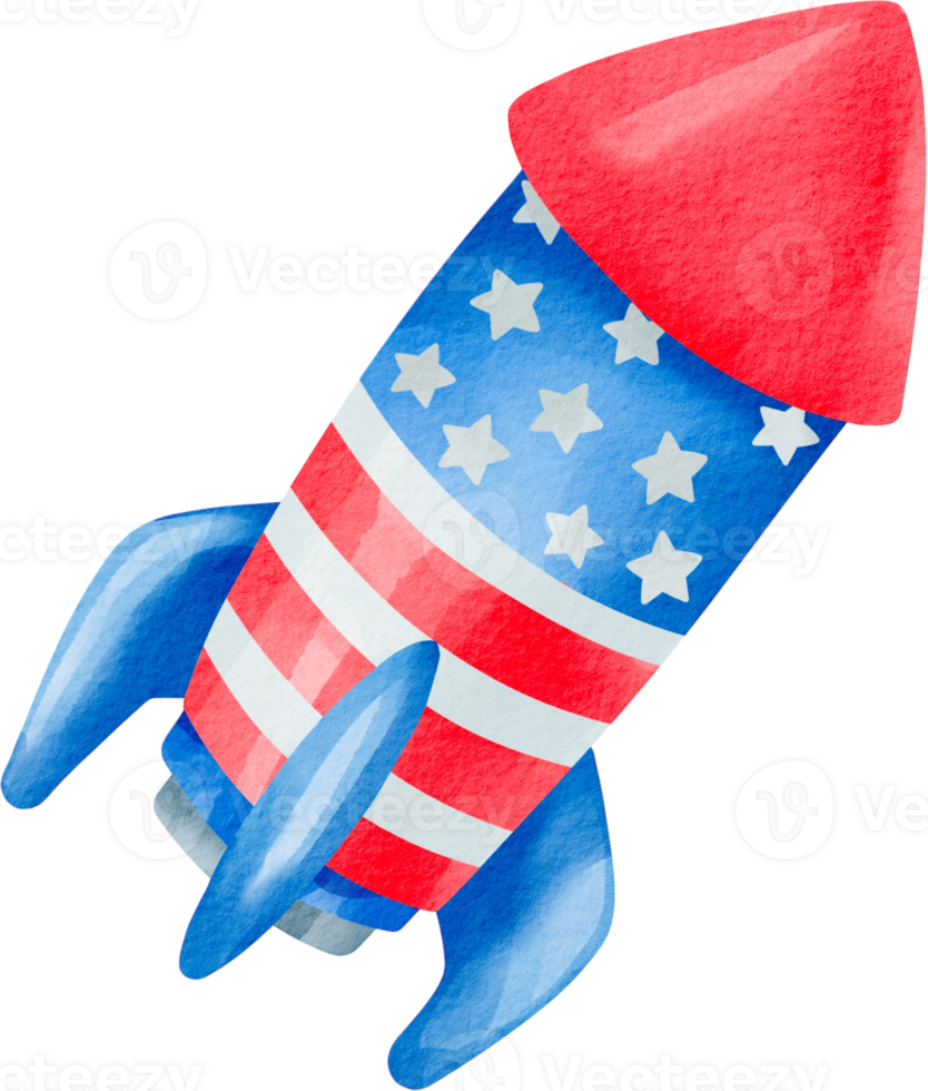 Rocket firework in patriotic style png