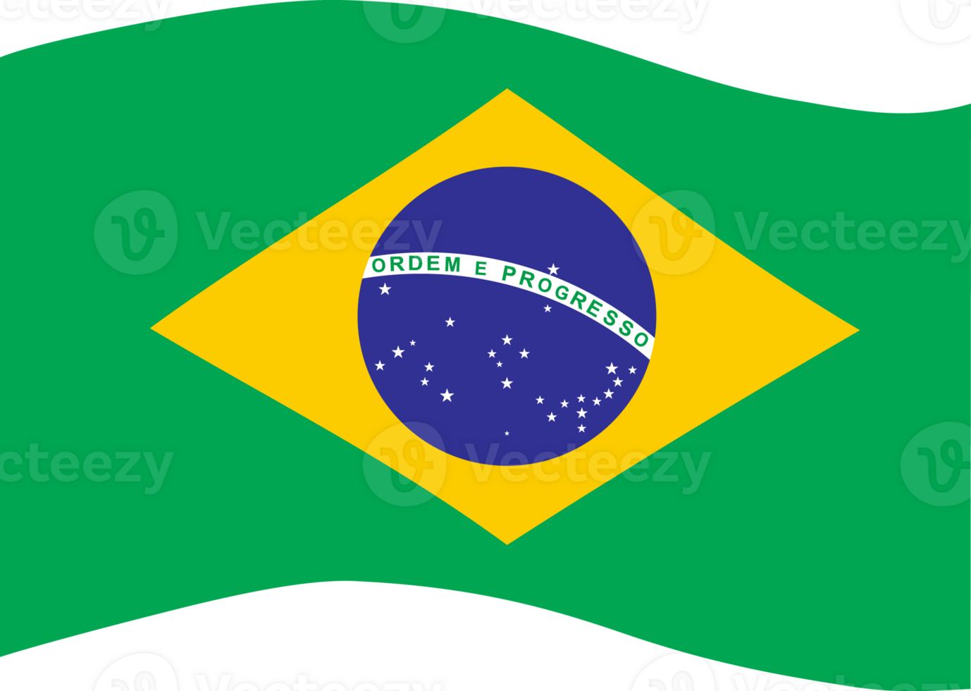 Hand painted waving Brazil flag with smooth brushstrokes and fabric texture png