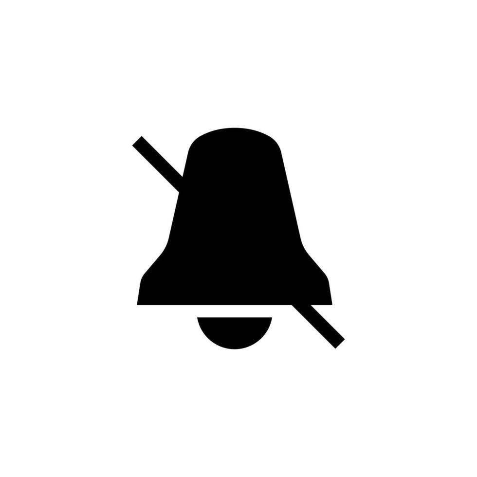 A black and white icon of a bell vector