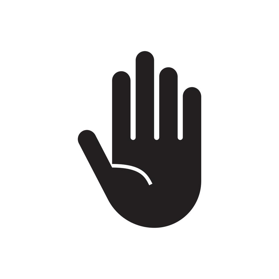 A black hand icon on a white background vector
